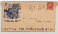 Mr. C. D. Elliot, Somerville, Mass. 1904 Spaulding Print Paper Co. - Federal Blue Printing Machines, Perkins Collection 1861 to 1933 Envelopes and Postcards